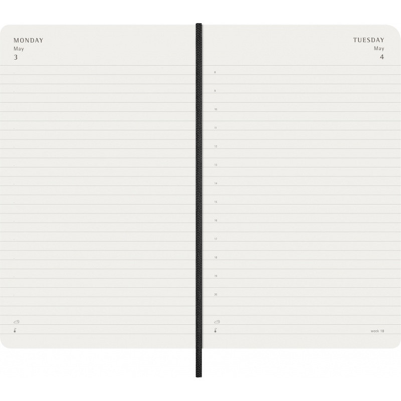 Kalendarz dzienny MOLESKINE 2027, 12M, L, 13x21cm, miękka oprawa, czarny