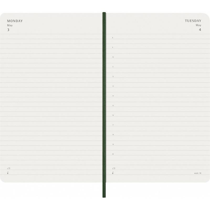 Kalendarz dzienny MOLESKINE 2027, 12M, L, 13x21cm, miękka oprawa, myrtle green