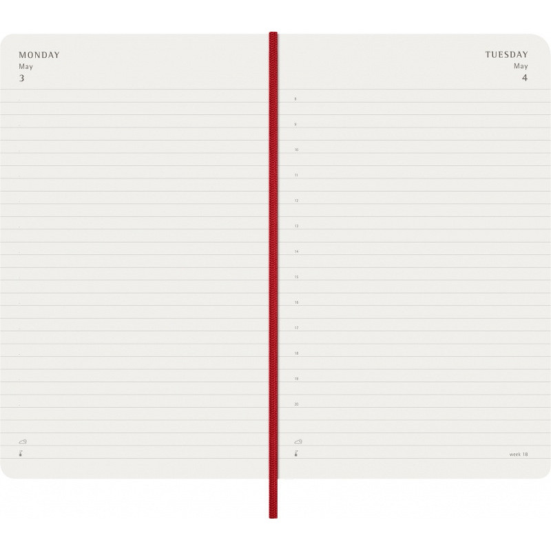 Kalendarz dzienny MOLESKINE 2027, 12M, L, 13x21cm, miękka oprawa, scarlet red