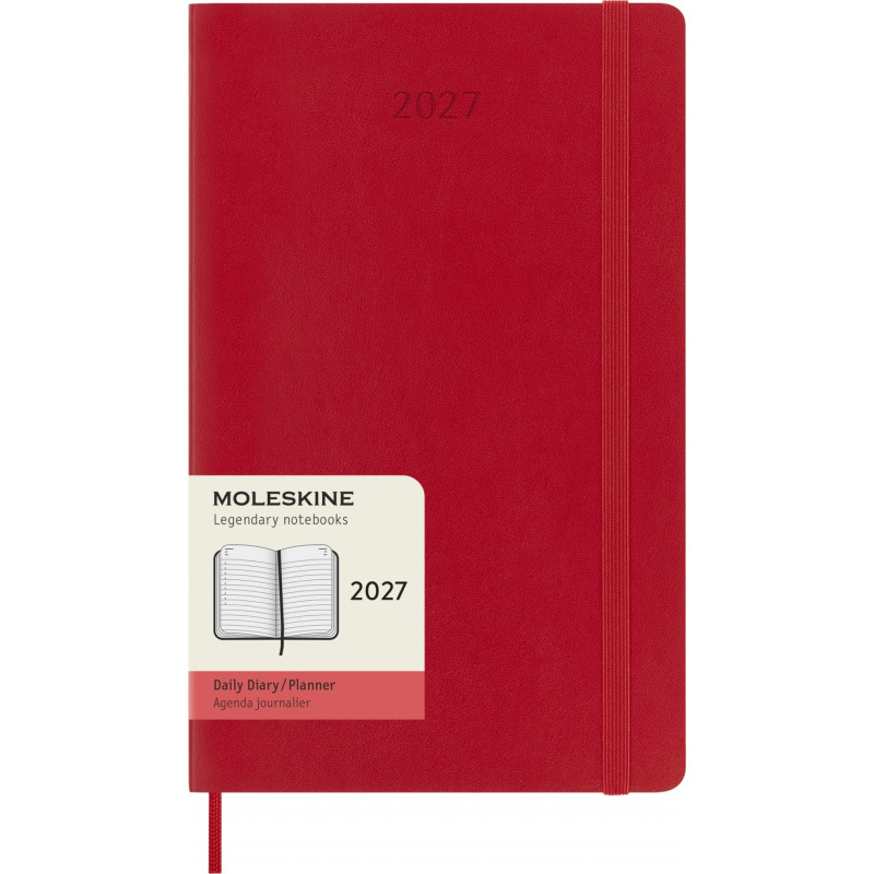 Kalendarz dzienny MOLESKINE 2027, 12M, L, 13x21cm, miękka oprawa, scarlet red