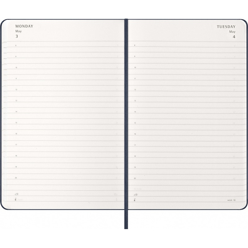 Kalendarz dzienny MOLESKINE 2027, 12M, L, 13x21cm, twarda oprawa, sapphire blue