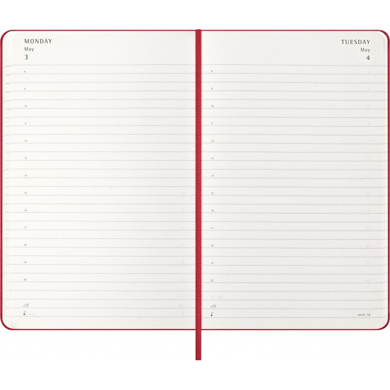 Kalendarz dzienny MOLESKINE 2027, 12M, L, 13x21cm, twarda oprawa, scarlet red