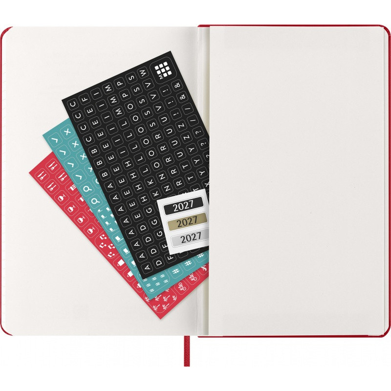 Kalendarz dzienny MOLESKINE 2027, 12M, L, 13x21cm, twarda oprawa, scarlet red