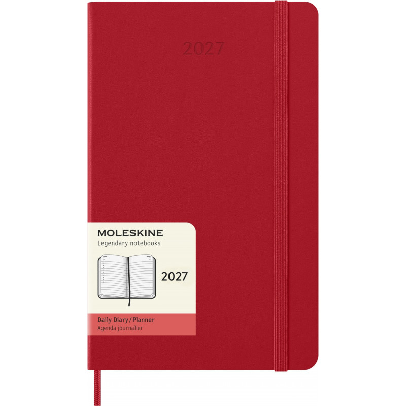 Kalendarz dzienny MOLESKINE 2027, 12M, L, 13x21cm, twarda oprawa, scarlet red