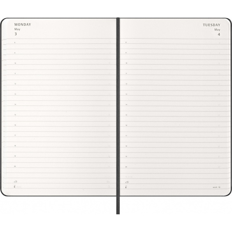 Kalendarz dzienny MOLESKINE 2027, 12M, L, 13x21cm, twarda oprawa, czarny