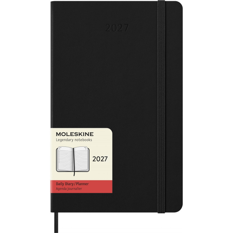 Kalendarz dzienny MOLESKINE 2027, 12M, L, 13x21cm, twarda oprawa, czarny