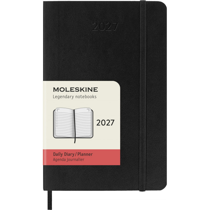 Kalendarz dzienny MOLESKINE 2027, 12M, P, 9x14cm, miękka oprawa, czarny