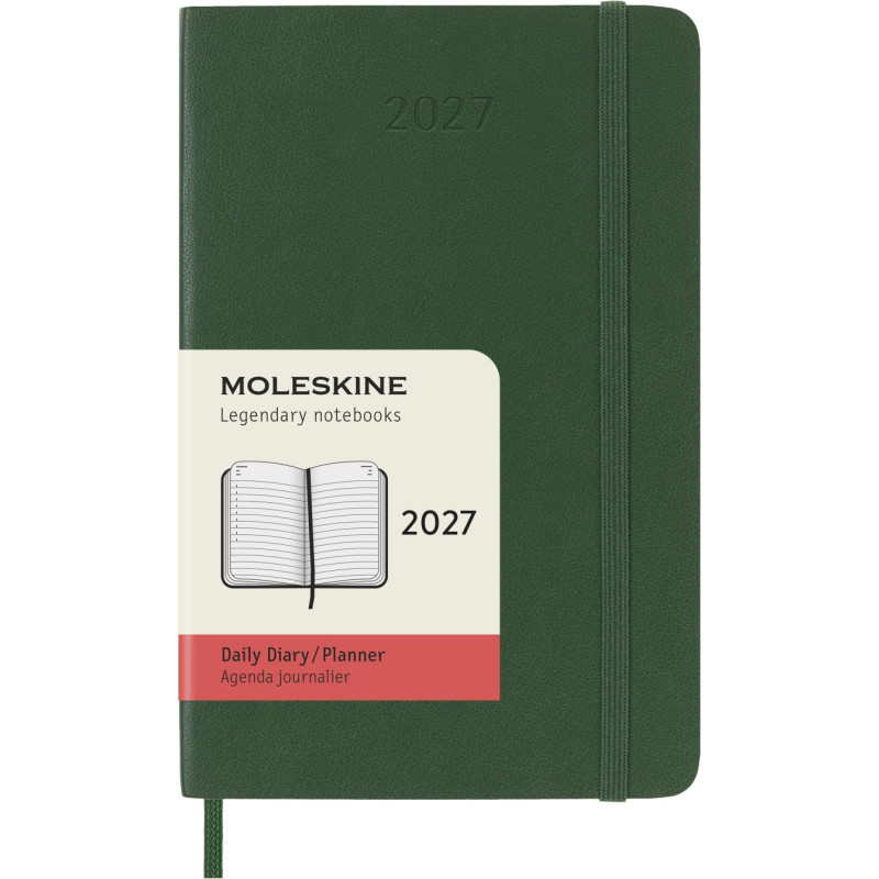 Kalendarz dzienny MOLESKINE 2027, 12M, P, 9x14cm, miękka oprawa, myrtle green