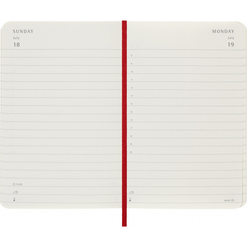 Kalendarz dzienny MOLESKINE 2027, 12M, P, 9x14cm, miękka oprawa, scarlet red