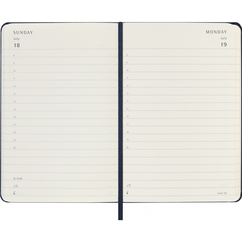 Kalendarz dzienny MOLESKINE 2027, 12M, P, 9x14cm, twarda oprawa, sapphire blue