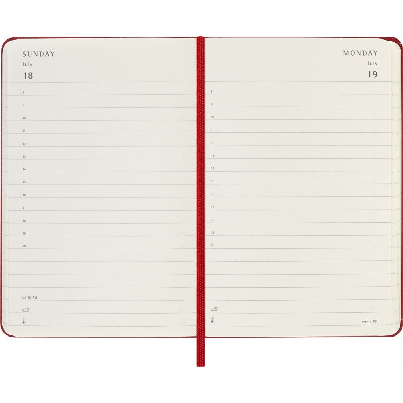 Kalendarz dzienny MOLESKINE 2027, 12M, P, 9x14cm, twarda oprawa, scarlet red