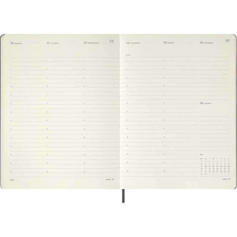 Kalendarz MOLESKINE Pro Smart 2027, 12M, XL, 19x25cm, twarda oprawa, czarny