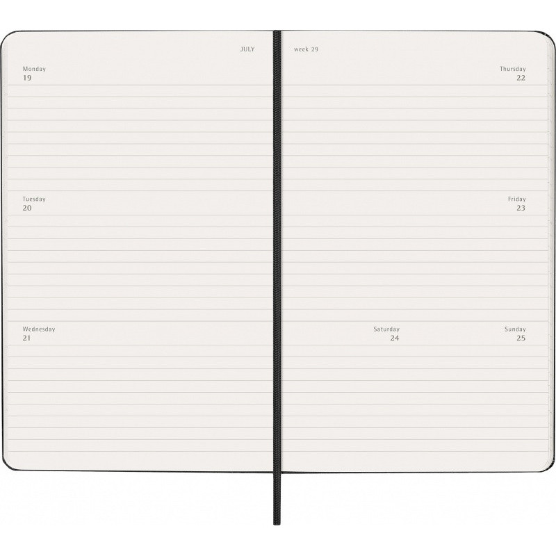 Kalendarz tygodniowy horyzontalny MOLESKINE 2026/27, 18M, L, 13x21cm, twarda oprawa, czarny