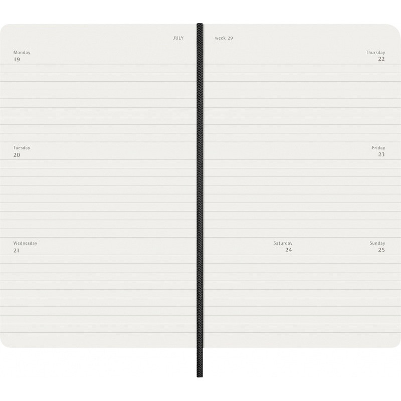 Kalendarz tygodniowy horyzontalny MOLESKINE 2027, 12M, L, 13x21cm, miękka oprawa, czarny