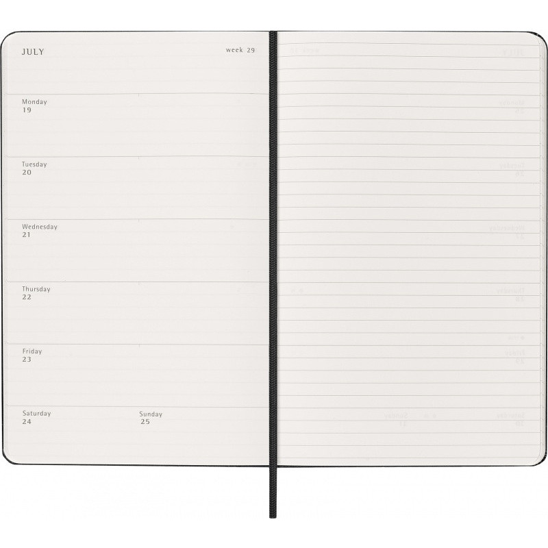 Kalendarz tygodniowy MOLESKINE 2026/27, 18M, L, 13x21cm, twarda oprawa, czarny