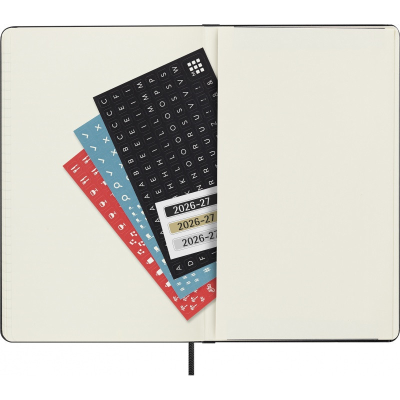 Kalendarz tygodniowy MOLESKINE 2026/27, 18M, L, 13x21cm, twarda oprawa, czarny