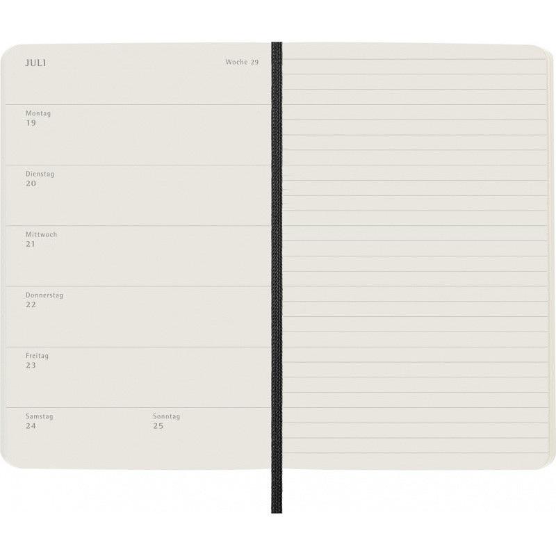 Kalendarz tygodniowy MOLESKINE 2027, 12M, L, 13x21cm, miękka oprawa, czarny, niemiecki