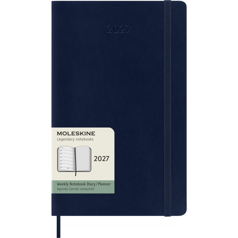 Kalendarz tygodniowy MOLESKINE 2027, 12M, L, 13x21cm, miękka oprawa, sapphire blue