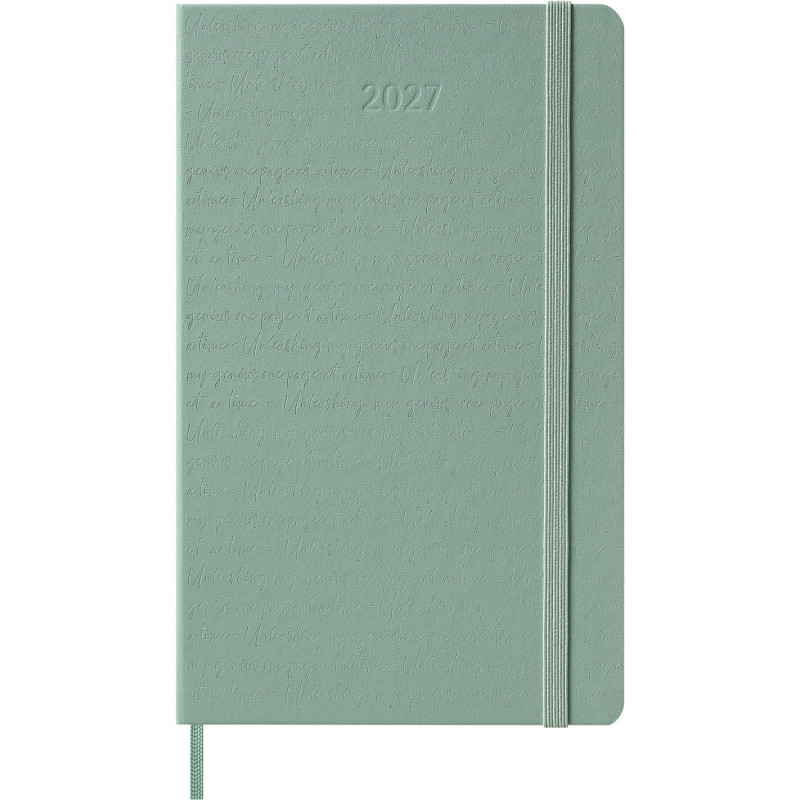 Kalendarz tygodniowy MOLESKINE 2027, 12M, L, 13x21cm, twarda oprawa, Sage Green