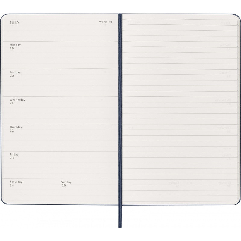 Kalendarz tygodniowy MOLESKINE 2027, 12M, L, 13x21cm, twarda oprawa, sapphire blue