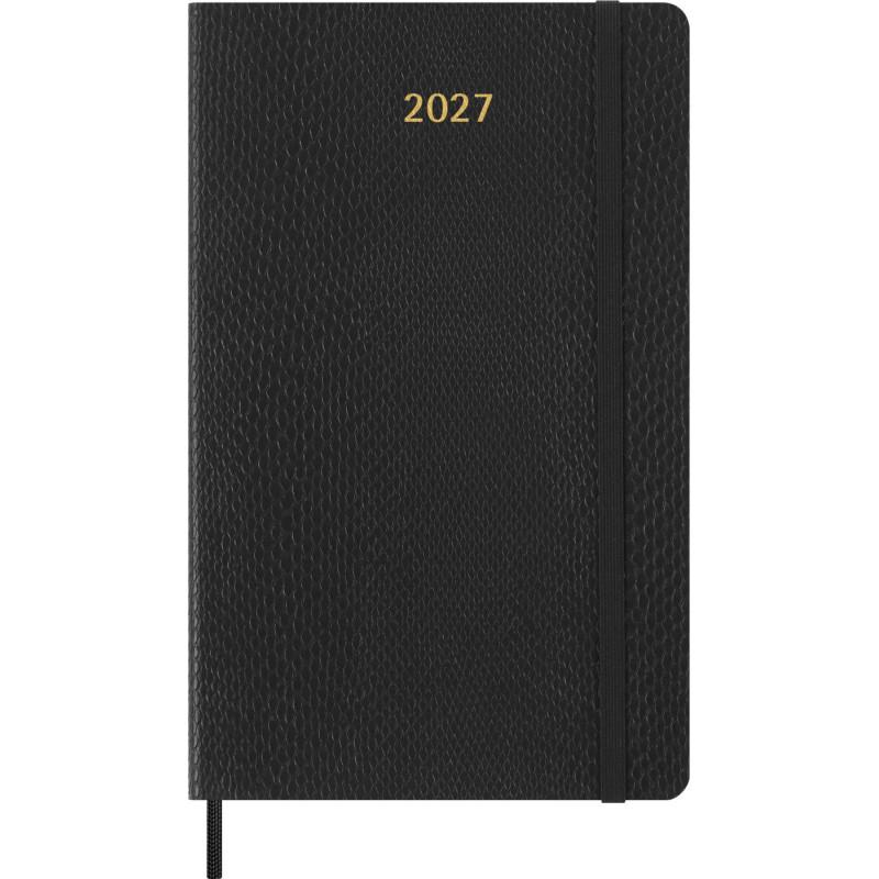 Kalendarz tygodniowy MOLESKINE 2027, 12M, L, 13x21cm, edycja limitowana, syntetyczna skóra węża, box, czarny