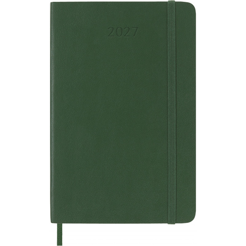 Kalendarz tygodniowy MOLESKINE 2027, 12M, P, 9x14cm, miękka oprawa, myrtle green