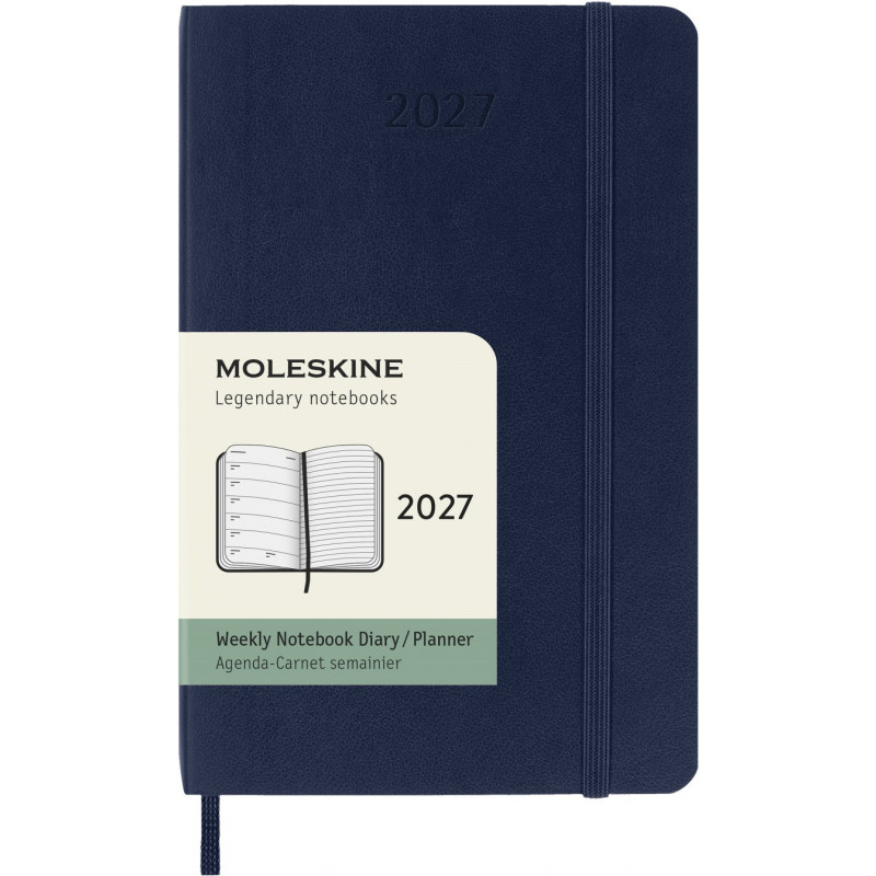 Kalendarz tygodniowy MOLESKINE 2027, 12M, P, 9x14cm, miękka oprawa, sapphire blue