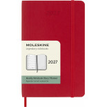 Kalendarz tygodniowy MOLESKINE 2027, 12M, P, 9x14cm, miękka oprawa, scarlet red