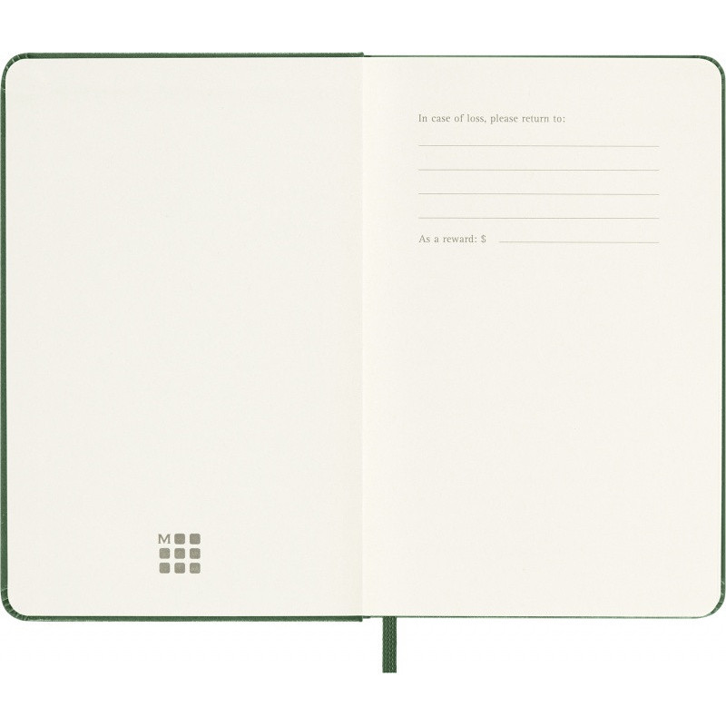 Kalendarz tygodniowy MOLESKINE 2027, 12M, P, 9x14cm, twarda oprawa, myrtle green