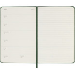 Kalendarz tygodniowy MOLESKINE 2027, 12M, P, 9x14cm, twarda oprawa, myrtle green