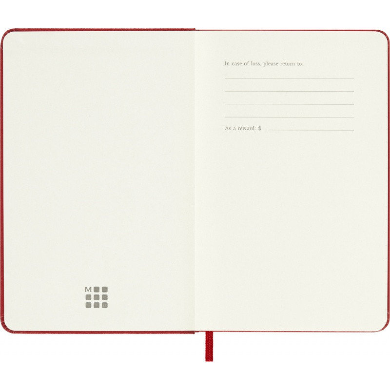Kalendarz tygodniowy MOLESKINE 2027, 12M, P, 9x14cm, twarda oprawa, scarlet red