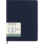 Kalendarz tygodniowy MOLESKINE 2027, 12M, XL, 19x25cm, miękka oprawa, sapphire blue