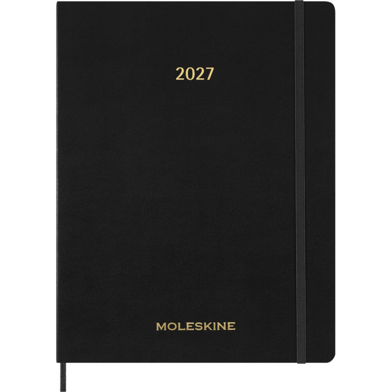 Kalendarz tygodniowy wertykalny MOLESKINE 2027, 13M, XXL, 23,5x28cm, miękka oprawa, czarny