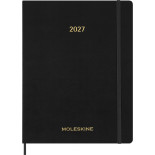 Kalendarz tygodniowy wertykalny MOLESKINE 2027, 13M, XXL, 23,5x28cm, miękka oprawa, czarny