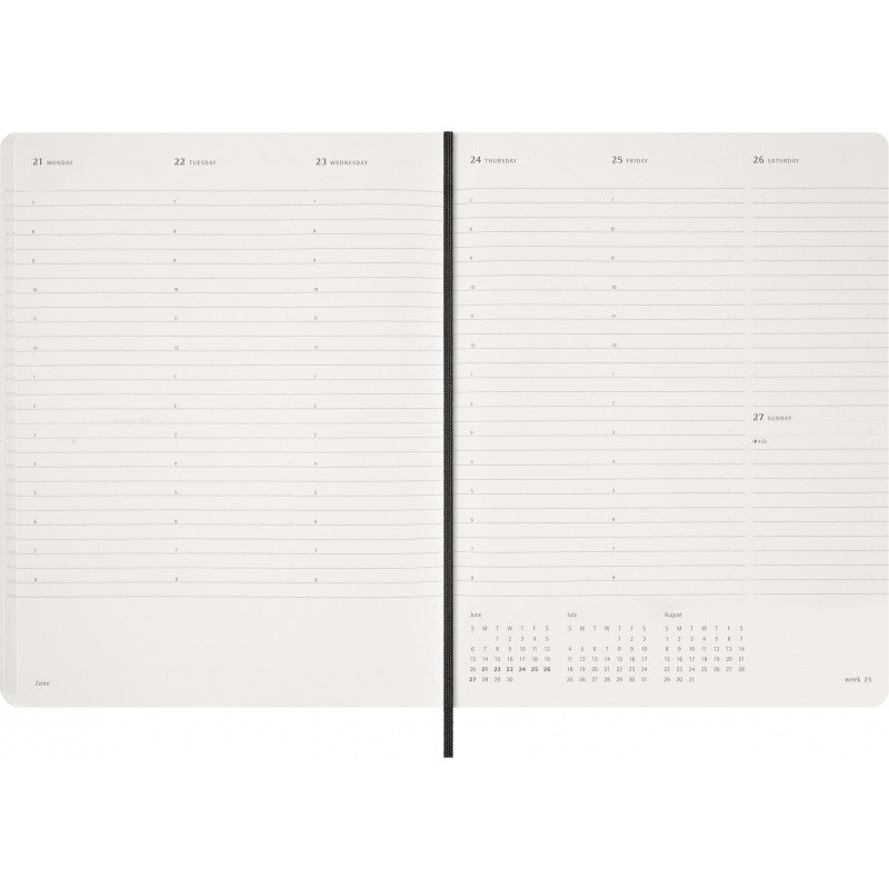 Kalendarz tygodniowy wertykalny MOLESKINE 2027, 13M, XXL, 23,5x28cm, miękka oprawa, czarny