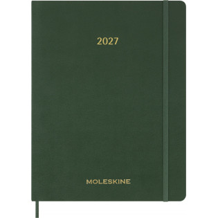 Kalendarz tygodniowy wertykalny MOLESKINE 2027, 13M, XXL, 23,5x38cm, miękka oprawa, myrtle green