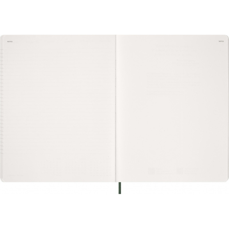 Kalendarz tygodniowy wertykalny MOLESKINE 2027, 13M, XXL, 23,5x38cm, miękka oprawa, myrtle green