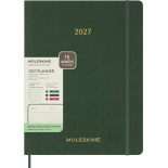 Kalendarz tygodniowy wertykalny MOLESKINE 2027, 13M, XXL, 23,5x38cm, miękka oprawa, myrtle green