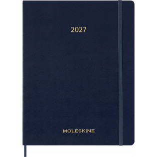 Kalendarz tygodniowy wertykalny MOLESKINE 2027, 13M, XXL, 23,5x28cm, miękka oprawa, sapphire blue