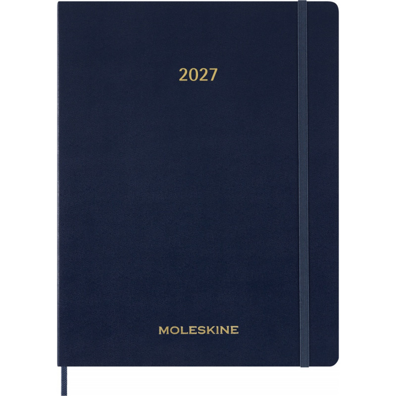 Kalendarz tygodniowy wertykalny MOLESKINE 2027, 13M, XXL, 23,5x28cm, miękka oprawa, sapphire blue