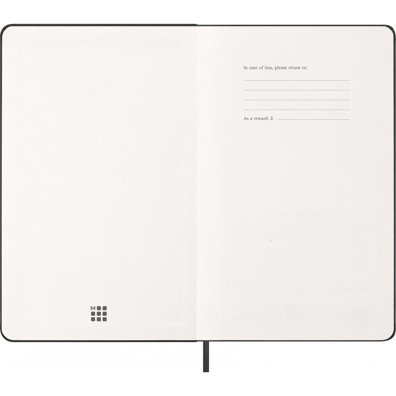 Kalendarz tygodniowy wertykalny MOLESKINE 2027, 12M, L, 13x21cm, twarda oprawa, czarny
