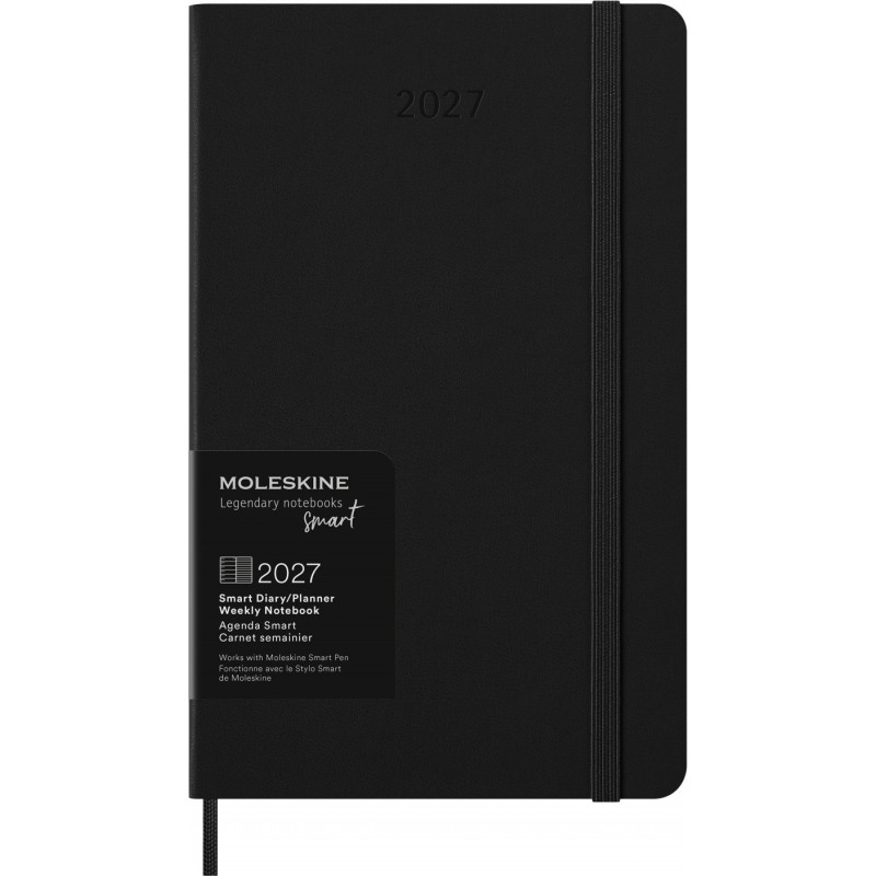 Kalendarz tygodniowy MOLESKINE Smart 2027, 12M, L, 13x21cm, twarda oprawa, czarny
