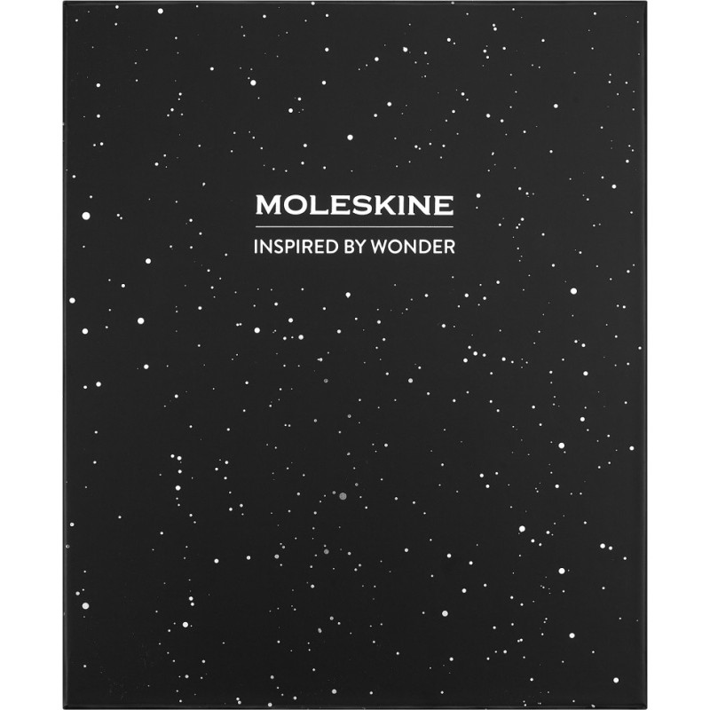 Zestaw MOLESKINE NASA: 2 przypinki + 1 notes L w linie + 4 ołówki