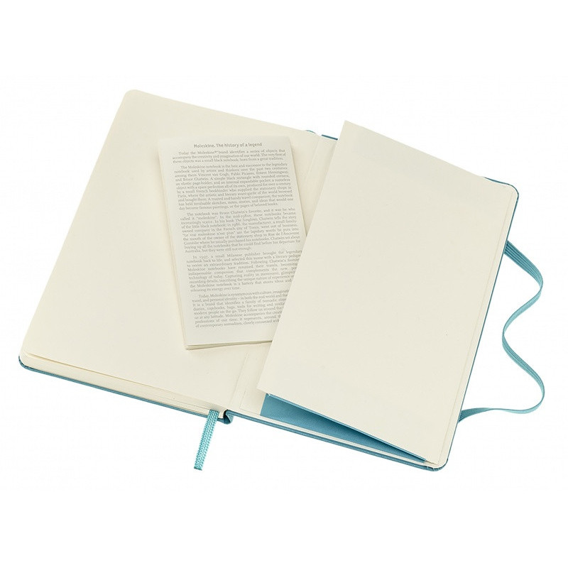 Notatnik MOLESKINE kieszonkowy, gładki, twarda okładka, turkusowy