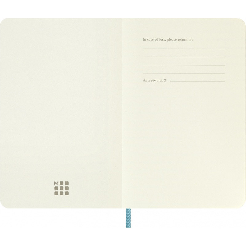 Notes MOLESKINE, P, 9x14cm, gładki, miękka oprawa, Reef Blue, 192 strony