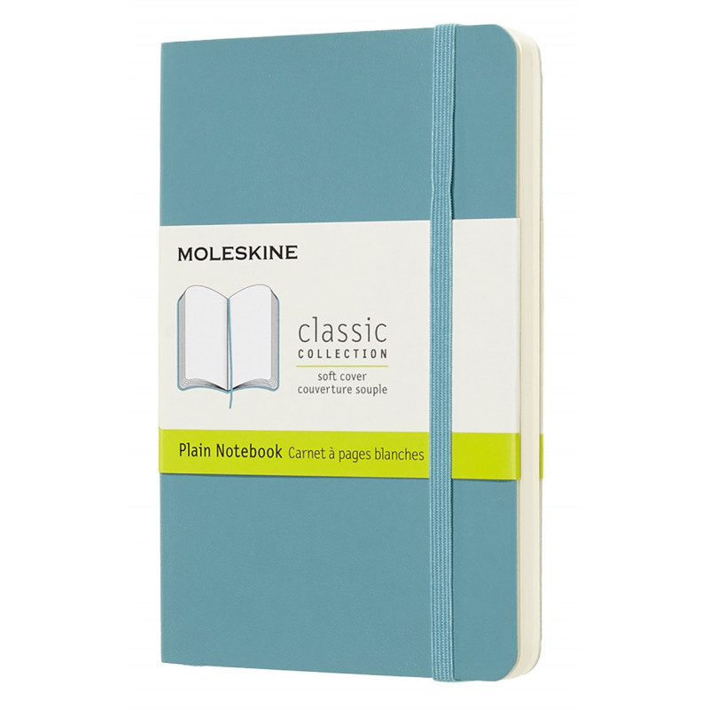 Notes MOLESKINE, P, 9x14cm, gładki, miękka oprawa, Reef Blue, 192 strony