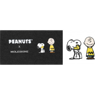 Zestaw MOLESKINE Peanuts, edycja limitowana: 2 przypinki + notes Snoopy & Charlie