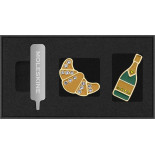 Zestaw 2 przypinek MOLESKINE Kraje, France, Croissant & Champagne