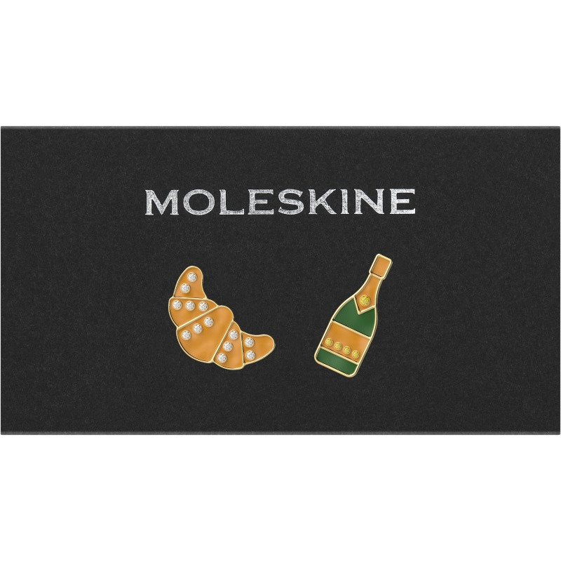 Zestaw 2 przypinek MOLESKINE Kraje, France, Croissant & Champagne