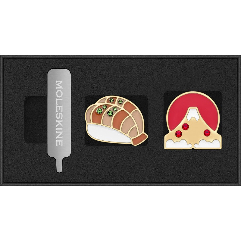 Zestaw 2 przypinek MOLESKINE Kraje, Japan, Nigiri & Mount Fuji